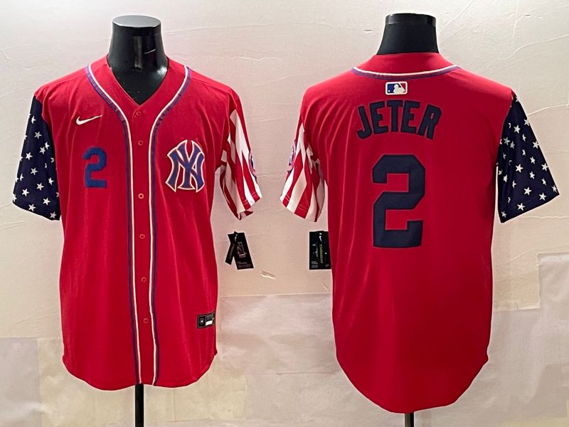 Men New York Yankees 2 Jeter Red a generation of national flags Jointly Name 2025 Nike MLB Jersey style 3